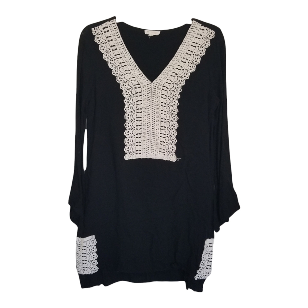 Franchesca's Embroided Bell Sleeve Midi Dress